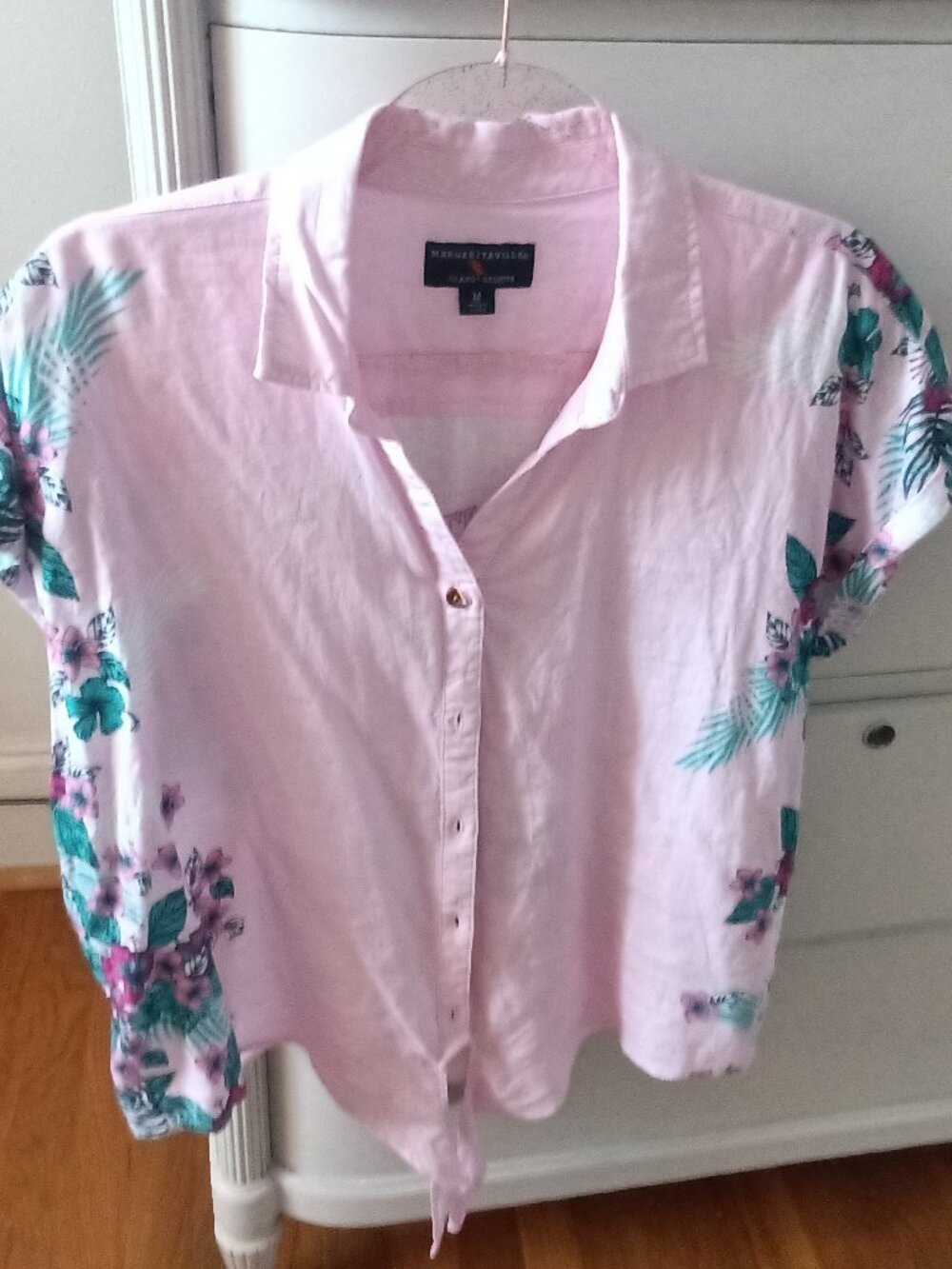 Margaritaville Pink Top w Flamingos